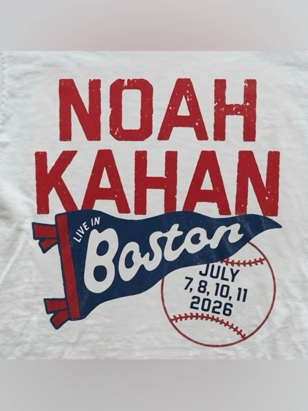 NOAH KAHAN Boston Concert Tee - White with Red & Navy Graphic